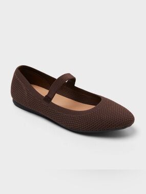NWT Shiloh Knit Mary Jane Ballet Flats - A New Day - Chocolate - Women’s 6 Shoes